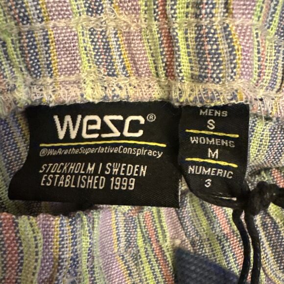 Conspiracy By Wesc Shorts Men Small Stripe Pink Green Drawstring Nordstrom New - Picture 5 of 5